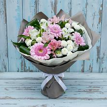 Букет цветов из:  Герберы, Альстромерии и Хризантемы #REPLACE_PRED# Карталах