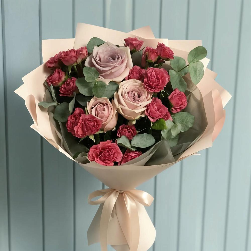 Букет цветов из: Гвоздики и Розы в Карталах