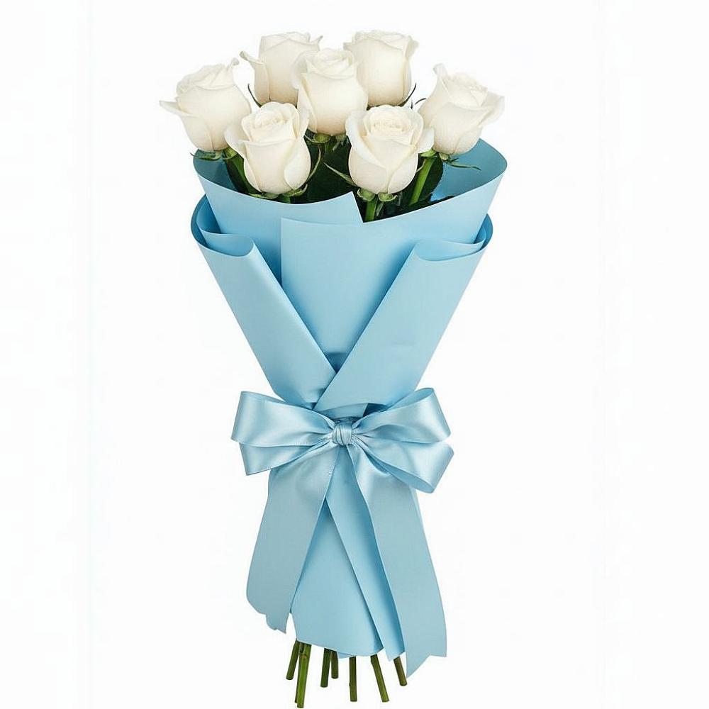 Букет 7 белых роз Проуд в Карталах