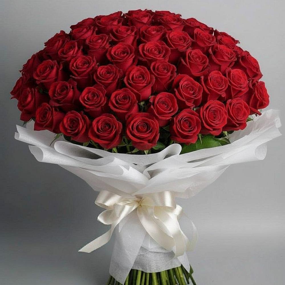 Букет 101 Красная роза Блэк Мэджик в Карталах