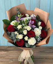 Букет цветов из:  Розы и Альстромерии в Карталах