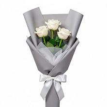 Букет 3 белые розы в Карталах
