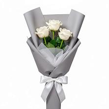 Букет 3 белые розы в Карталах