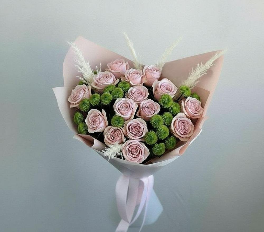 Букет цветов из: Розы и Хризантемы в Карталах