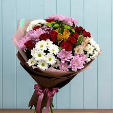Букет цветов из:  Розы, Хризантемы и Альстромерии в Карталах