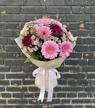 Букет цветов из:  Герберы и Хризантемы в Карталах