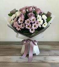 Букет цветов из:  Хризантемы и Розы в Карталах