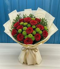 Букет цветов из:  Розы и Хризантемы #REPLACE_PRED# Карталах