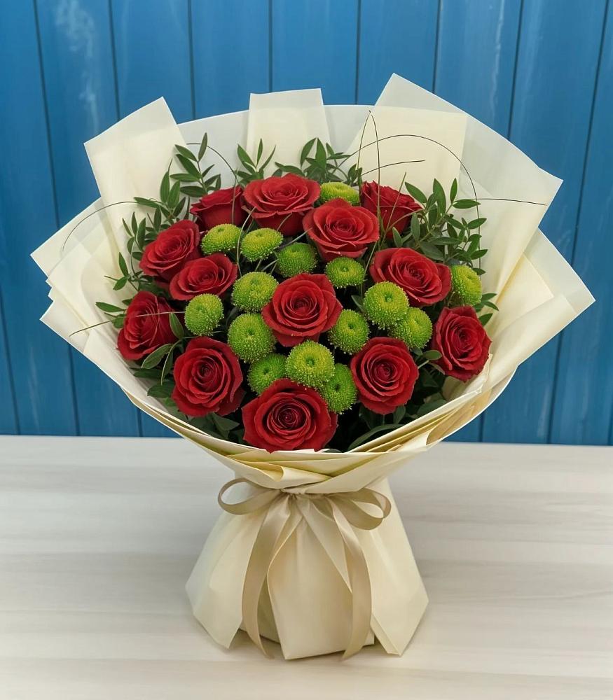 Букет цветов из: Розы и Хризантемы в Карталах