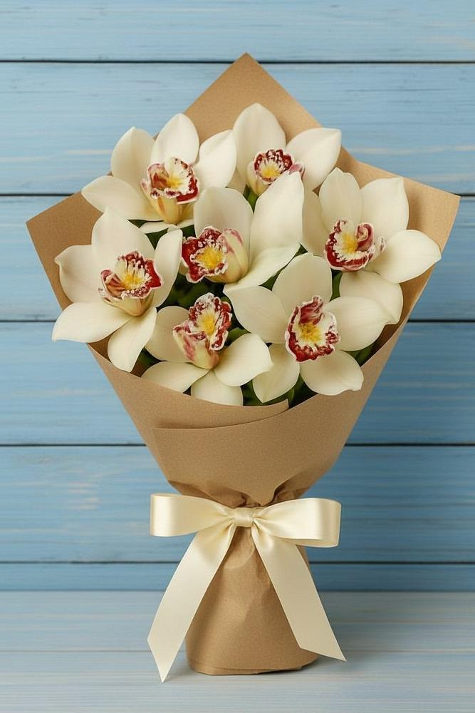 Букет цветов из: Орхидеи и Розы в Карталах